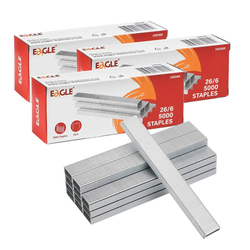 15000 Staples/Set No.26/6 Staples, High-strength Easy-to-Penetrate Staples, School Office Supplies Refill