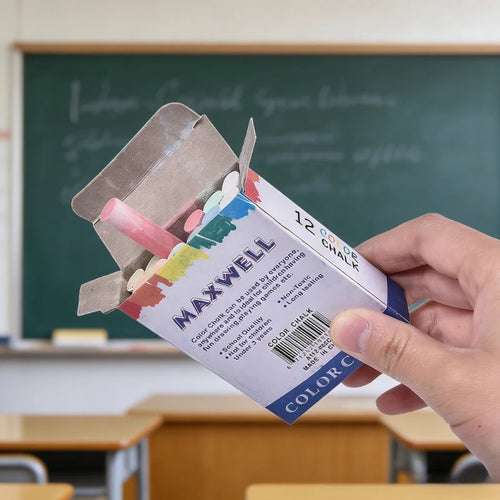 1/2BOXES School Office Supplies Black Green Board Teaching Colored Pens Kids 12 Pack Colorful Dustless Chalk Accessories