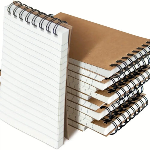 6/12 pocket notebooks, spiral-bound notepads, office-style mini notebooks, lined paper memos for home, university, or school use