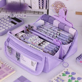 Sparkling Prismatic Pencil Case Large Capacity Cute School Supplies Multi-Compartment Organizer‌
