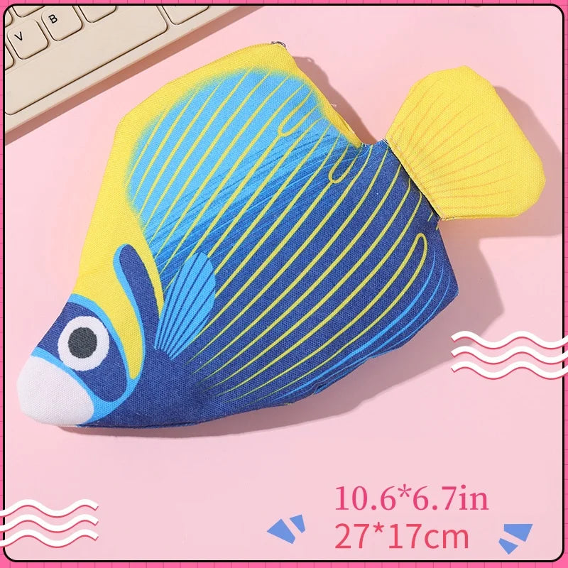 Back-To-School Supplies, Large-Capacity Pencil Case, Creative and Interesting Pen Bag, Pufferfish, Deep-Sea Fish Cartoon Animal Stationery Box, Multi-Functional Storage Bag, Toiletry Bag